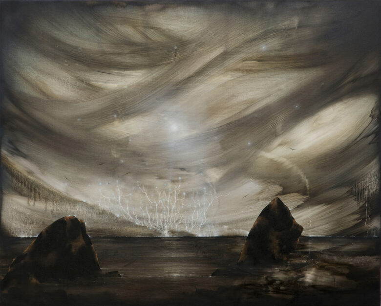 Cliché-verre, huile sur papier photo / Cliché-verre, oil on photo paper 30,5 x 40 cm (12 x 15 3/4 in.) AB 46