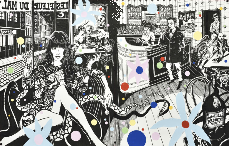 Encre de Chine et acrylique sur papier / India ink and acrylic on paper 152 x 244 cm (59 7/8 x 96 1/8 in.)