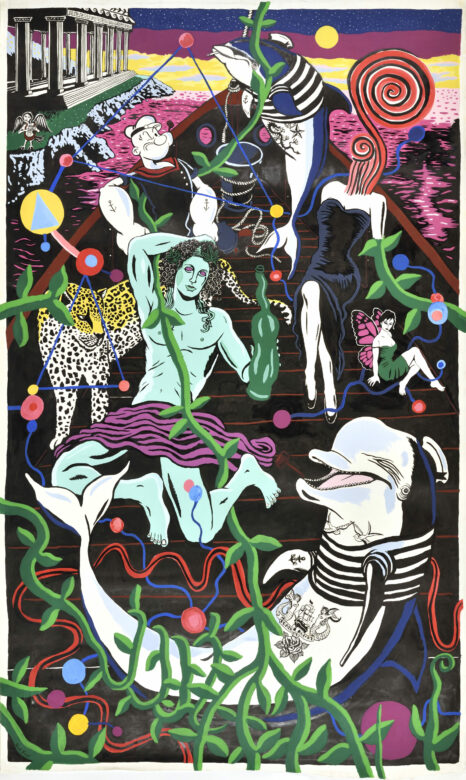 Encre et acrylique sur papier / Ink and acrylic on paper 250 x 151 cm (98 3/8 x 59 1/2 in.) Photo : Rebecca Fanuele