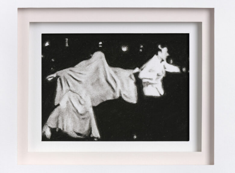 Fusain sur papier / Charcoal on paper 9 x 12 cm (3 1/2 x 4 3/4 in.) 36 x 32 x 3 cm (14 1/8 x 12 5/8 x 1 1/8 in.) encadré / framed