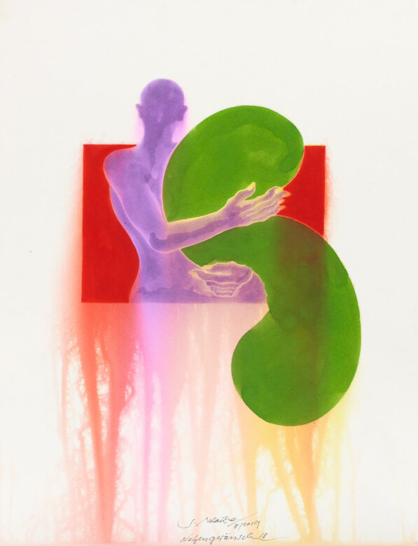 Gouache sur papier vergé / Gouache on laid paper 58 x 45 cm (22 7/8 x 17 3/4 in.) 76,5 x 56 cm (30 1/8 x 22 in.) encadré / framed