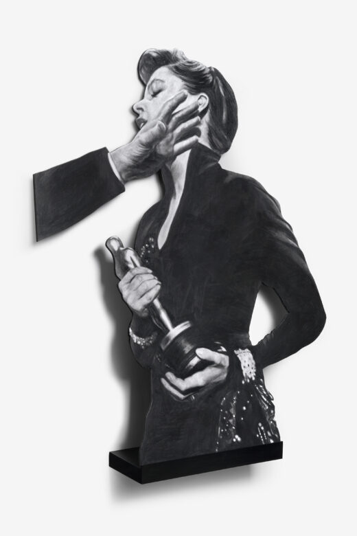 Crayon et graphite sur papier, carton alvéolé, étagère de présentation en bois noir / Pencil and graphite on paper, foamex and black wooden display shelf 132,5 x 109 x 21 cm (52 1/8 x 42 7/8 x 8 1/4 in.)