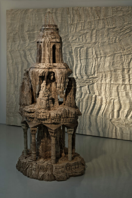 Carton, papier coloré, laiton, bois, plâtre / Cardboard, colored paper, brass, wood, plaster 225 x 95 x 95 cm (88 5/8 x 37 3/8 x 37 3/8 in.)