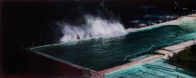 Huile sur plexiglas / Oil on plexiglass 72 x 180 cm (28 3/8 x 70 7/8 in.)