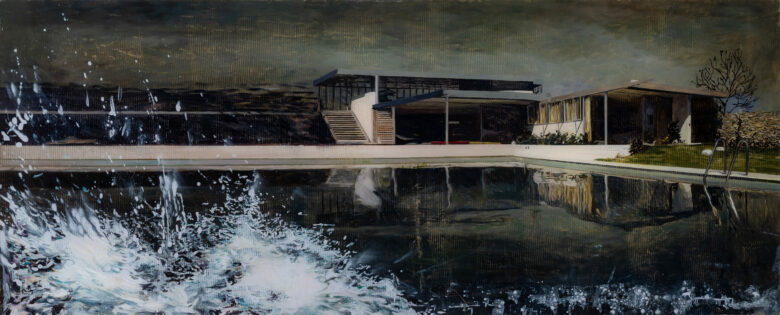 Huile sur plexiglas / Oil on plexiglass 72 x 177 cm (28 3/8 x 69 5/8 in.)