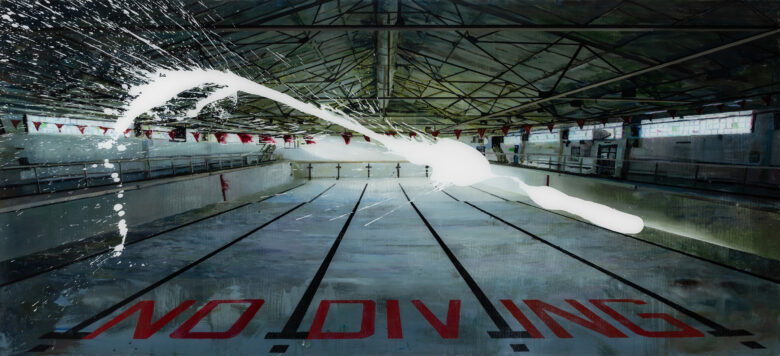 Huile sur plexiglas / Oil on plexiglas 100 x 220 cm (39 3/8 x 86 5/8 in.)