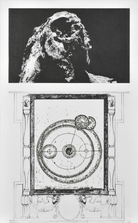 Dessin à la mine de graphite Faber-Castell, gravure au laser, papier Canson 224 g/m2 / Faber-Castell graphite drawing and laser engraving on Canson paper 224 g/m2 65 x 40 cm (25 5/8 x 15 3/4 in.) 66,5 x 41,6 cm (26 1/8 x 16 3/8 in.) encadré / framed