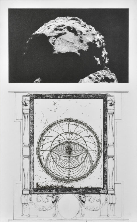 Dessin à la mine de graphite Faber-Castell, gravure au laser, papier Canson 224 g/m2 / Faber-Castell graphite drawing and laser engraving on Canson paper 224 g/m2 65 x 40 cm (25 5/8 x 15 3/4 in.) 66,5 x 41,6 cm (26 1/8 x 16 3/8 in.) encadré / framed