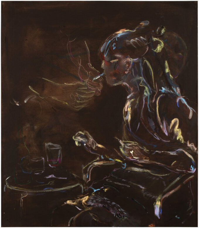 Acrylique, pastel et huile sur toile / Acrylic, pastel and oil on canvas 110 x 95 cm (43 1/4 x 37 3/8 in.)