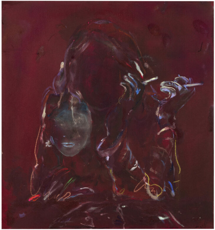 Acrylique, pastel et huile sur toile / Acrylic, pastel and oil on canvas 70 x 65 cm (27 1/2 x 25 5/8 in.)