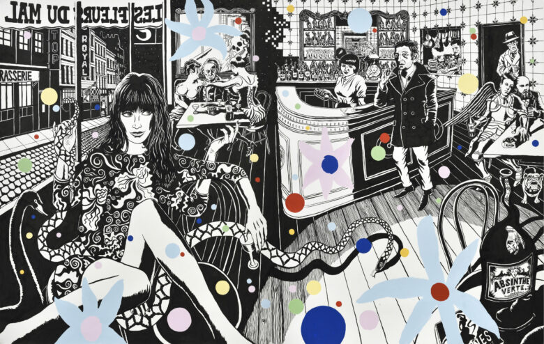 Encre de Chine et acrylique sur papier / Indian ink and acrylic on paper 152 x 244 cm (59 7/8 x 96 1/8 in.)