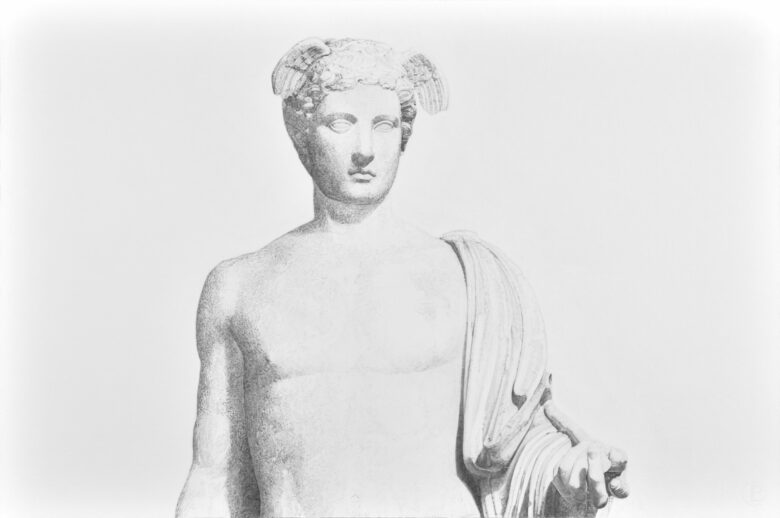 Dessin à la mine de graphite Faber-Castell, papier Canson 224 g/m² / Faber-Castell graphite pencil on Canson paper 224g/m² 60 x 90 cm (23 5/8 x 35 3/8 in.) 62,5 x 92,5 cm (24 5/8 x 36 3/8 in.) encadré / framed