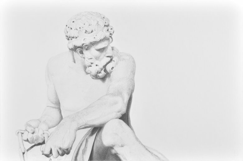 Dessin à la mine de graphite Faber-Castell, papier Canson 224 g/m² / Faber-Castell graphite pencil on Canson paper 224g/m² 60 x 90 cm (23 5/8 x 35 3/8 in.) 62,5 x 92,5 cm (24 5/8 x 36 3/8 in.) encadré / framed