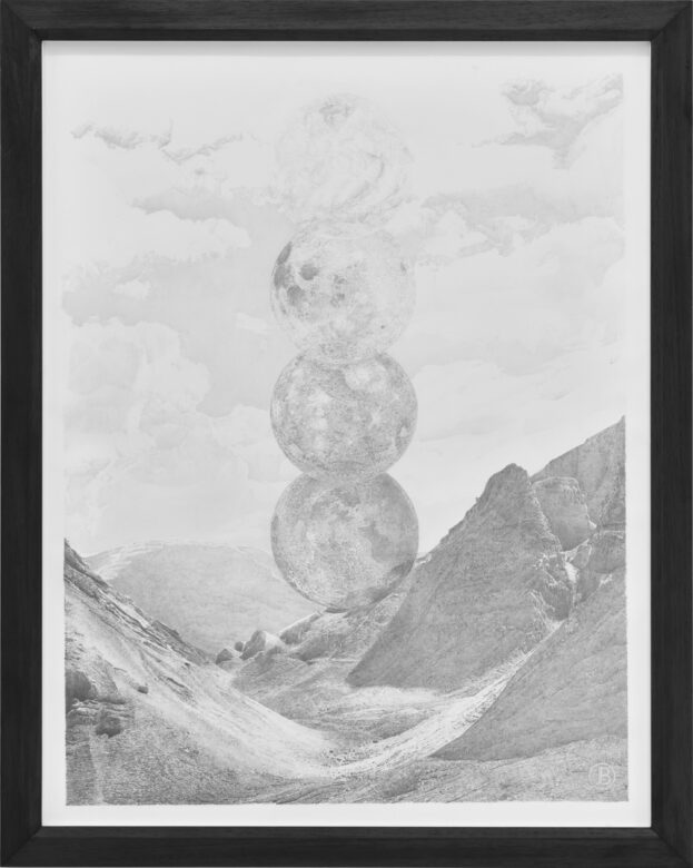 Dessin à la mine de graphite Faber-Castell, papier Canson 224 g/m² / Faber-Castell graphite pencil on Canson paper 224g/m² 87 x 66 cm (34 1/4 x 26 in.) 101,5 x 80,5 cm (40 x 31 3/4 in.) encadré / framed