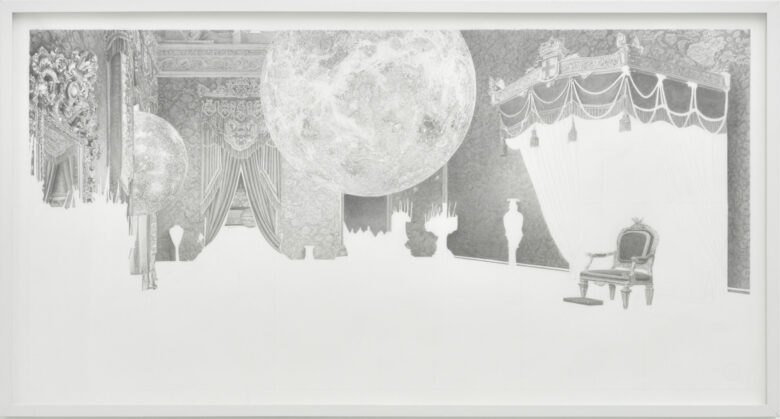 Dessin à la mine de graphite Faber-Castell, papier Canson 224 g/m² / Faber-Castell graphite pencil on Canson paper 224g/m² 60 x 120 cm (23 5/8 x 47 1/4 in.) 69 x 129 cm (27 1/8 x 50 3/4 in.) encadré / framed