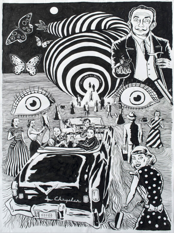 Encre de Chine sur papier / Indian ink on paper 228 x 150 cm (89 3/4 x 59 in.)