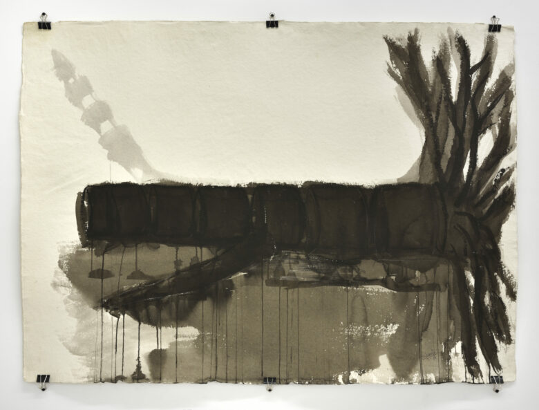 Encre et acrylique sur papier de coton fait main / Ink and acrylic on hand made cotton rag paper 135 x 94 cm (53 1/8 x 37 in.)