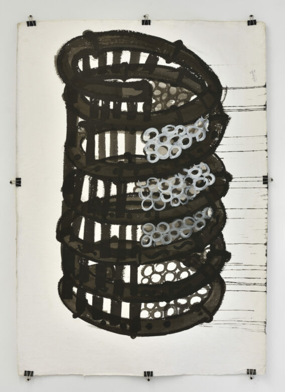 Encre et acrylique sur papier de coton fait main / Ink and acrylic on hand made cotton rag paper 135 x 94 cm (53 1/8 x 37 in.)