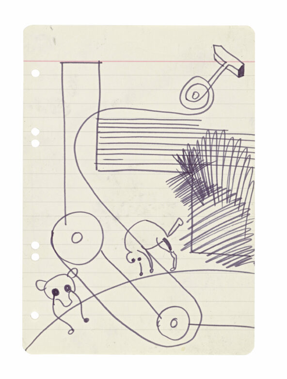 Feutre sur papier / Felt-tip pen on paper 21 x 14,8 cm (8 1/4 x 5 7/8 in.) POZ 511/00