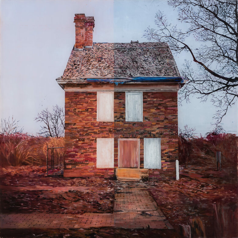 Huile sur plexiglas / Oil on plexiglass 84 x 84 cm (33 1/8 x 33 1/8 in.)