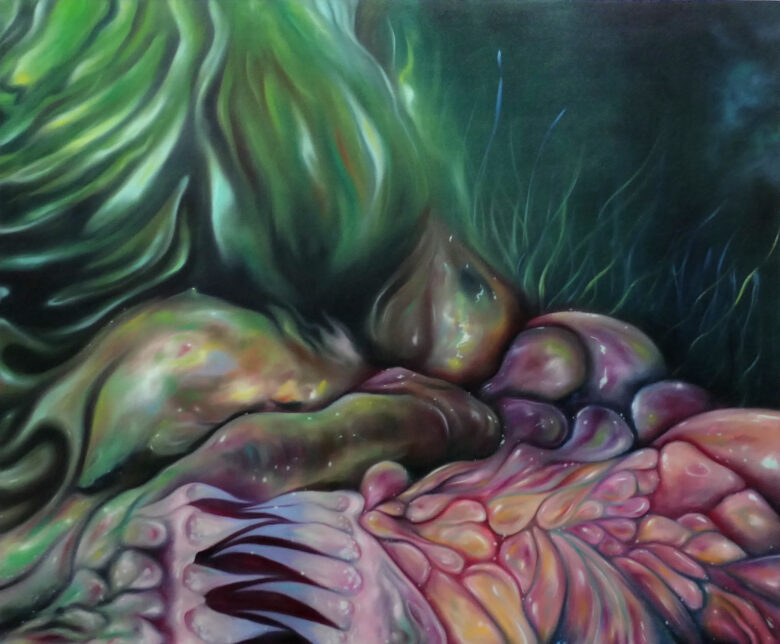 Huile sur toile / Oil on wood 90 x 110 cm (35 3/8 x 43 1/4 in.)