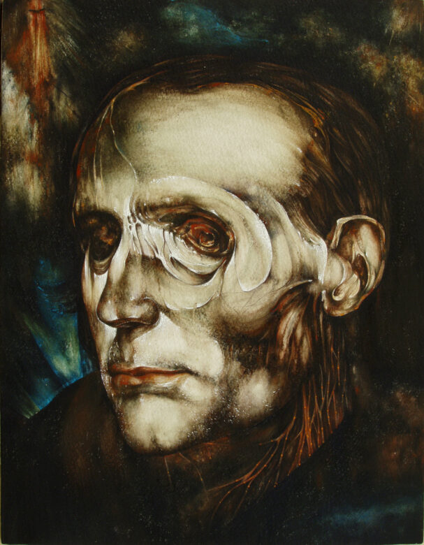 Gouache sur bois / Gouache on wood 26 x 20 cm (10 1/4 x 7 7/8 in.)