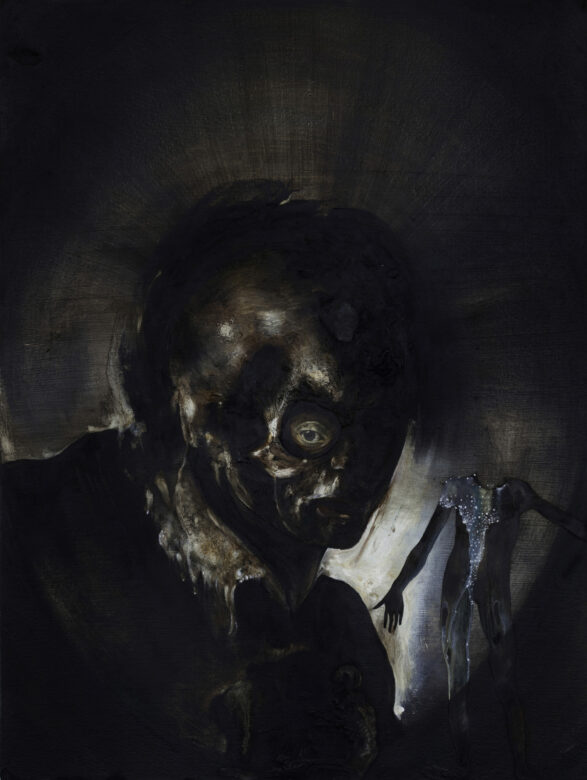 Huile et collage sur bois / Oil, collage on wood 40 x 30 cm (15 3/4 x 11 3/4 in.) ab16