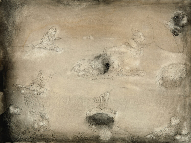 Tempera sur papier / Tempera on paper 38 x 50,5 cm (15 x 19 7/8 in.) 65 x 77 cm (25 5/8 x 30 3/8 in.) encadré / framed