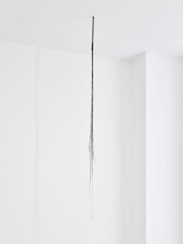 Acier, fils de céramique technique, cire / Steel, technical ceramics wires, wax 137 x 5 cm (53 7/8 x 2 in.) Pièce unique / Unique piece