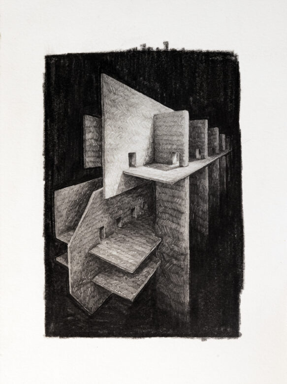 Graphite sur papier / Graphite on paper 17,5 x 13 cm (6 7/8 x 5 1/8 in.) 19,5 x 15 cm (7 5/8 x 5 7/8 in.) encadré / framed LLK D4