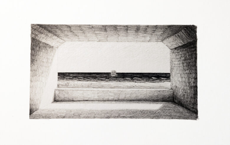 Graphite sur papier / Graphite on paper 13 x 19 cm (5 1/8 x 7 1/2 in.) 15 x 21 cm (5 7/8 x 8 1/4 in.) encadré / framed LLK D9