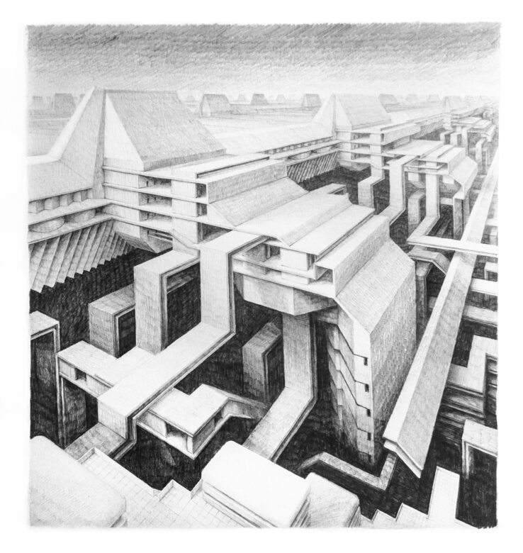 Graphite sur papier / Graphite on paper 42 x 29 cm (16 1/2 x 11 3/8 in.) LLK D2