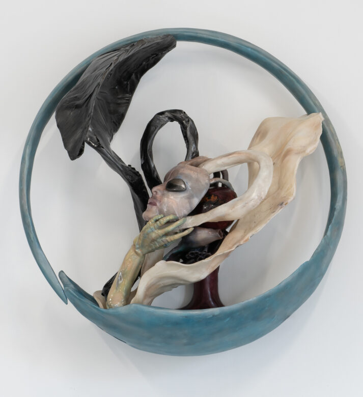 Peinture à l’huile d’amaranthe, contreplaqué, époxy, impressions 3D, fibre de carbone, fibre de verre, pigments, acrylique, enduit, enduits de finition automobile, laque, acier inoxydable / Oiled Amaranth, plywood, epoxy, 3D prints, carbon fibre, fibre glass, pigments, acrylic, fillers, automotive finishes, lacquer, stainless steel 78 x 78 x 38 cm (30 3/4 x 30 3/4 x 15 in.)