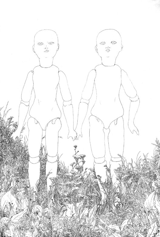 dessin à l’encre sur papier gravure / Ink drawing on paper etching 140 x 94 cm (55 1/8 x 37 in.)