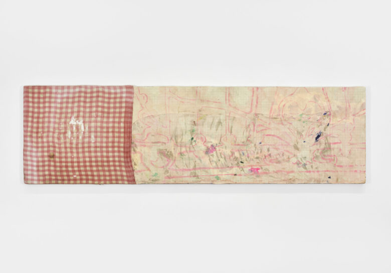 Tissus et acrylique sur bois / Fabric and acrylic on wood 38,5 x 135 cm (15 1/8 x 53 1/8 in.)